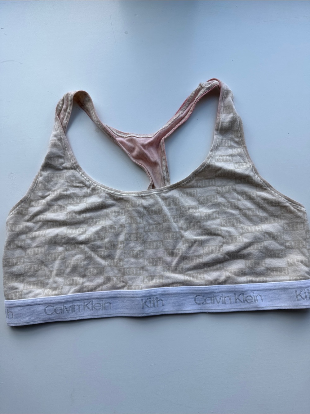 Calvin Klein x Kith Cream Bralette with Pink Racerback Accent